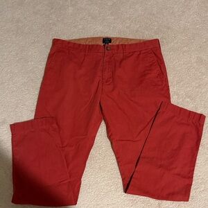 J. Crew Driggs Men's Chinos in Vibrant Red